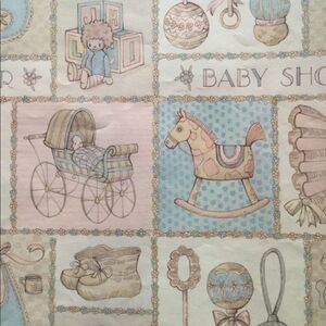 Vintage baby shower gift wrap